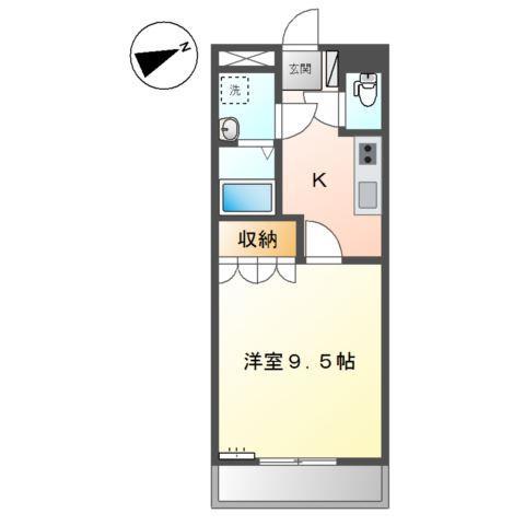 メゾンドシュガー(1K/2階)の間取り写真