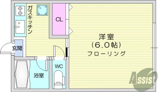 コーポくら家(1K/2階)の間取り写真