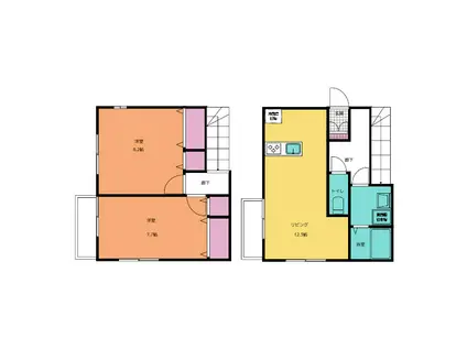 シエルクレール池上(2LDK/1階)の間取り写真