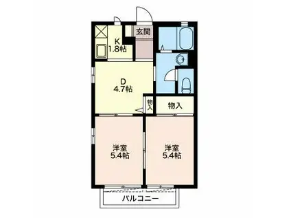 サンモール柿田川B(2DK/1階)の間取り写真