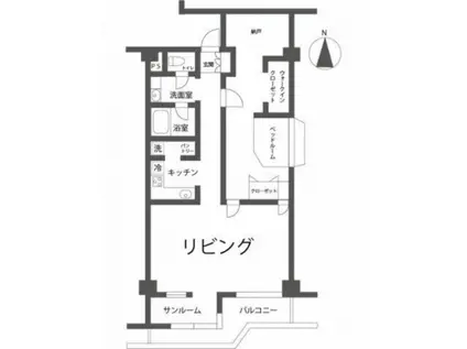 エバーグリーン下伊福(1SLDK/1階)の間取り写真