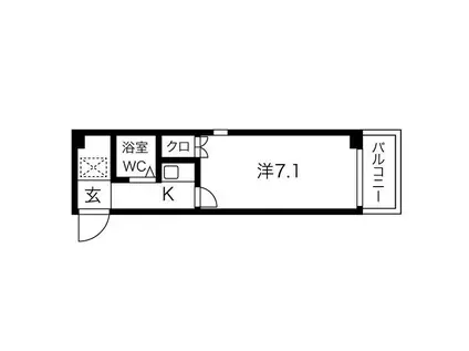 キャピタル上前津(1K/4階)の間取り写真