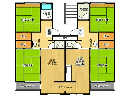 花山東団地(4LDK/7階)の間取り写真