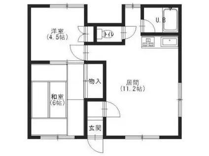 ラネージュ千歳(2LDK/2階)の間取り写真
