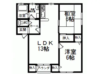 コーポマルミツ(2LDK/1階)の間取り写真