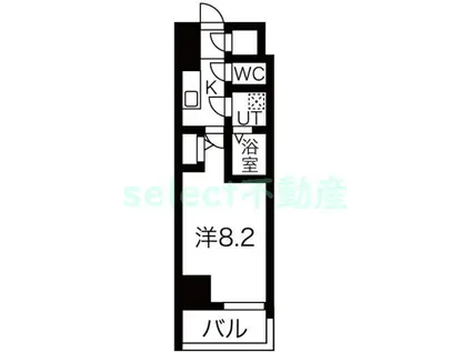 エスリード金山プルミエ(1K/10階)の間取り写真