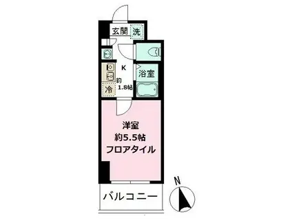 西馬橋マンション(1K/2階)の間取り写真