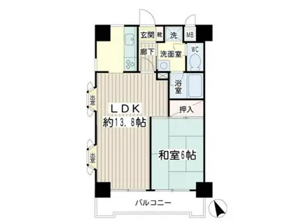 NICEアーバン鶴見中央II(1LDK/3階)の間取り写真