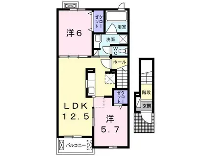 サン・メゾン(2LDK/2階)の間取り写真