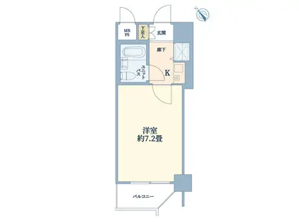 ライオンズマンション湘南藤沢第2(1K/1階)の間取り写真