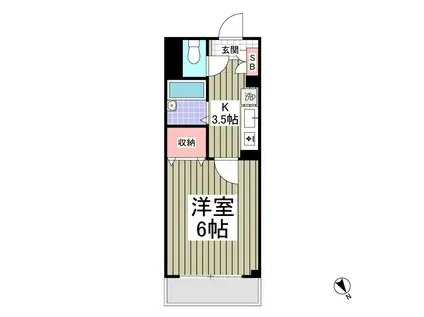 川口プラザD(1K/2階)の間取り写真