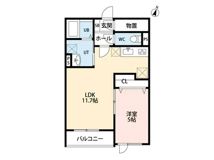 LIEN FORT WAKAKUSA(1LDK/3階)の間取り写真