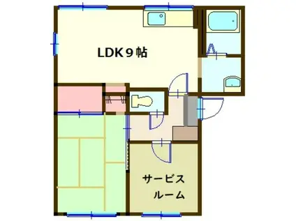 フォーブル向井(3DK/1階)の間取り写真