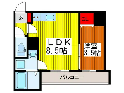 オーパス東川口(1LDK/3階)の間取り写真