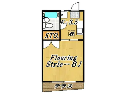 ユートピア(1K/1階)の間取り写真