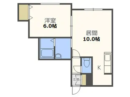 VIVACE白石(1LDK/2階)の間取り写真