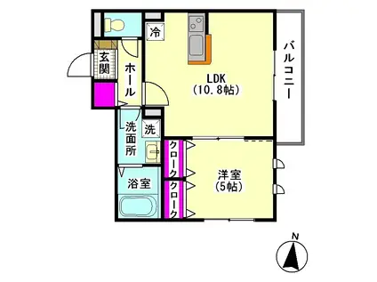 メゾンSHU(1LDK/1階)の間取り写真