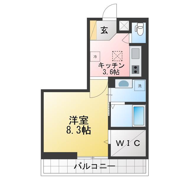 リエート中央町(1K/1階)の間取り写真