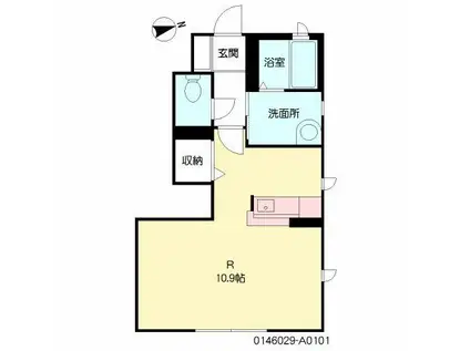 パークサイドM(ワンルーム/1階)の間取り写真