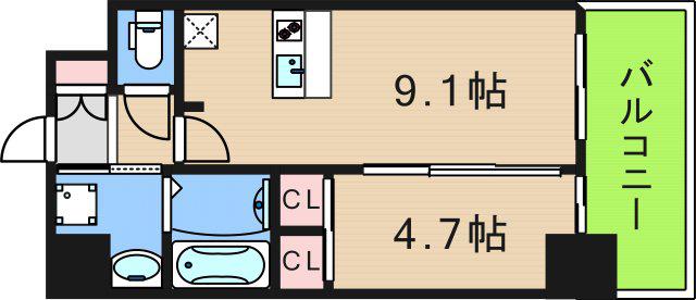 GM KOHAMA(1LDK/10階)の間取り写真