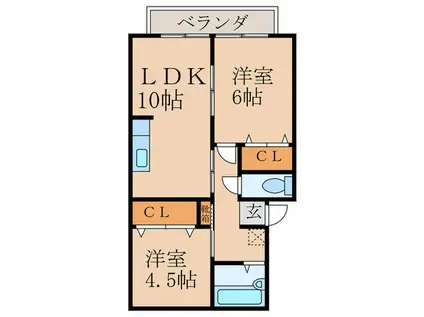 プレジール和幸(2LDK/2階)の間取り写真