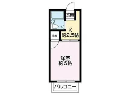 ハイネス能島II(1K/1階)の間取り写真