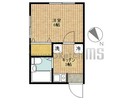 メゾン・ド・翔(1K/2階)の間取り写真