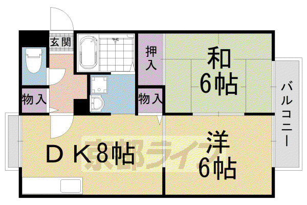 ウィンディアコリーヌ(2LDK/2階)の間取り写真