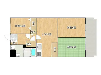 サンメゾンイズミ(3LDK/1階)の間取り写真