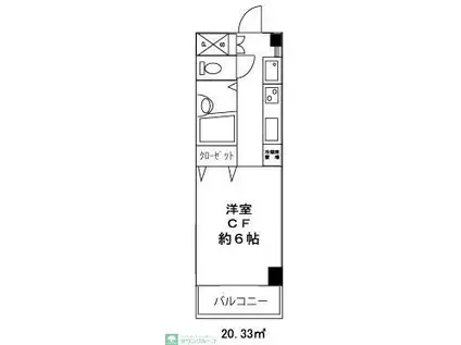 ドミール花小金井(1K/3階)の間取り写真