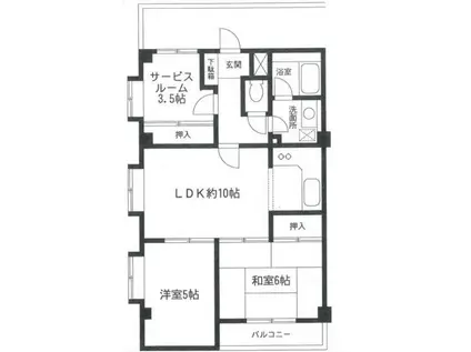 アーバンヒル(2SLDK/3階)の間取り写真