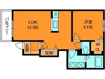アンシャンテ(1LDK/1階)の間取り写真