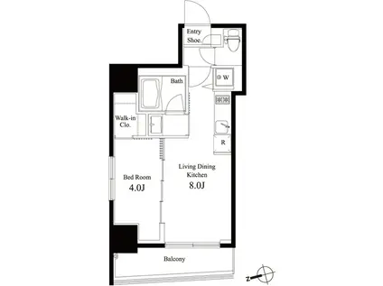 ミュプレ恵比寿 旧BREZZA EBISU(1LDK/7階)の間取り写真