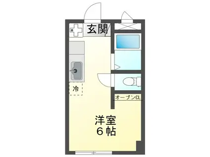 シャトル朝倉(ワンルーム/2階)の間取り写真