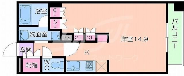 アビティ江坂(ワンルーム/8階)の間取り写真
