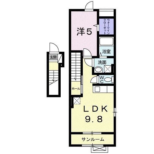 アーバン 桜神(1LDK/2階)の間取り写真