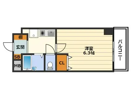 北梅田サニーアパートメント(1K/7階)の間取り写真