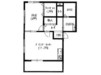 ＪＲ播但線 京口駅 徒歩17分 2階建 築22年(1LDK/1階)の間取り写真