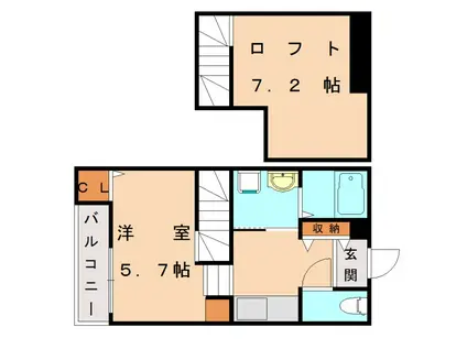 サニーガーデン福間II(1K/1階)の間取り写真