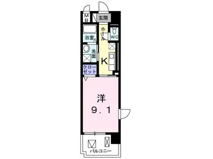 いろは大翔舘(1K/2階)の間取り写真
