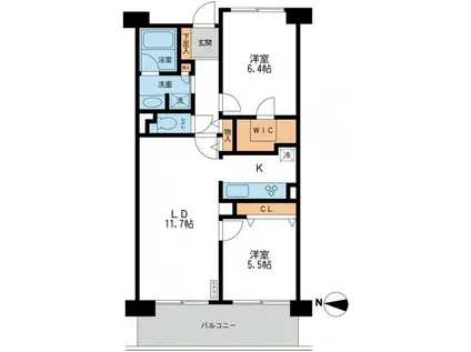 アイプラザ吉祥寺北町(1K/2階)の間取り写真