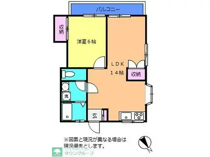 フィレール デュ トラジャIII(1K/3階)の間取り写真