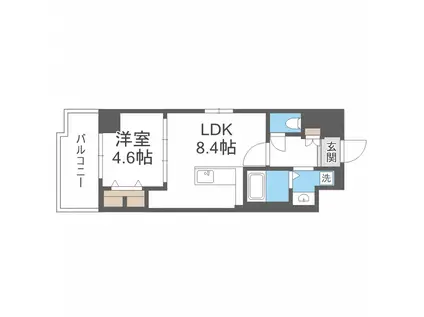 PLAISIR薬院TERRACE(1LDK/8階)の間取り写真