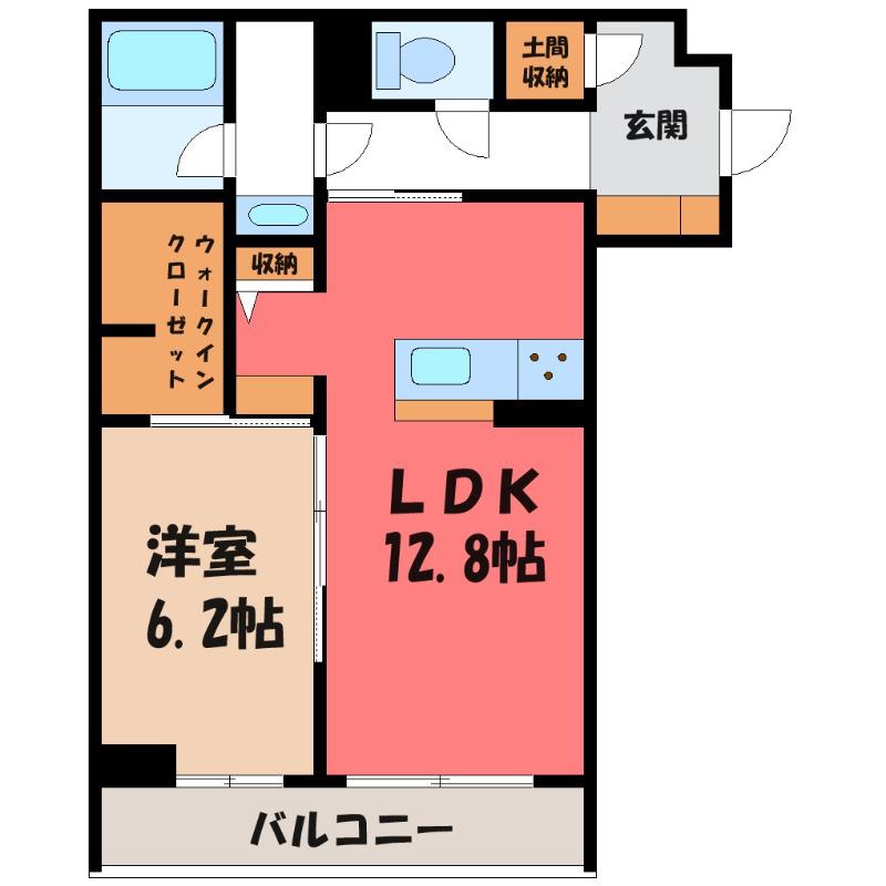 ロンサールステージ(1LDK/2階)の間取り写真