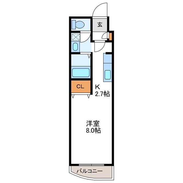 東洋ハイツA(1K/4階)の間取り写真