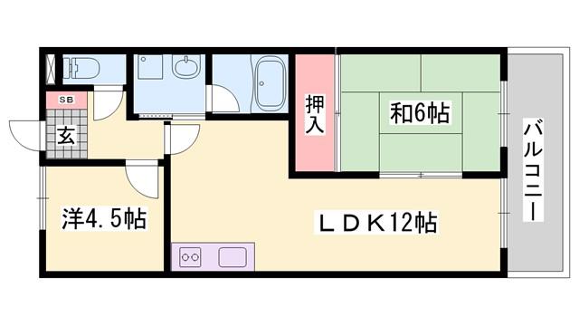 キャッスルKAZU(2LDK/2階)の間取り写真