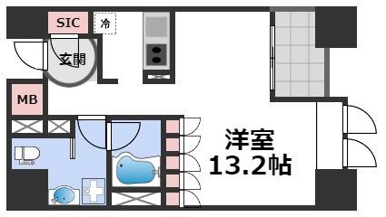 プライムアーバン堺筋本町(ワンルーム/3階)の間取り写真