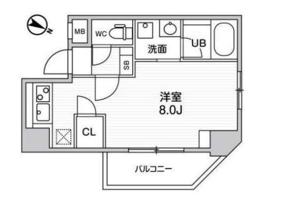 ARKMARK巣鴨(ワンルーム/10階)の間取り写真