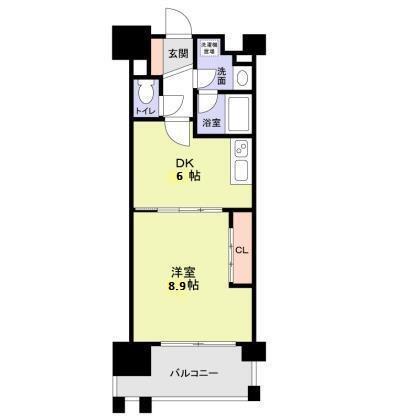 布施ハイライン(1DK/7階)の間取り写真