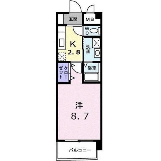 フィオーレ ジュネス(1K/1階)の間取り写真
